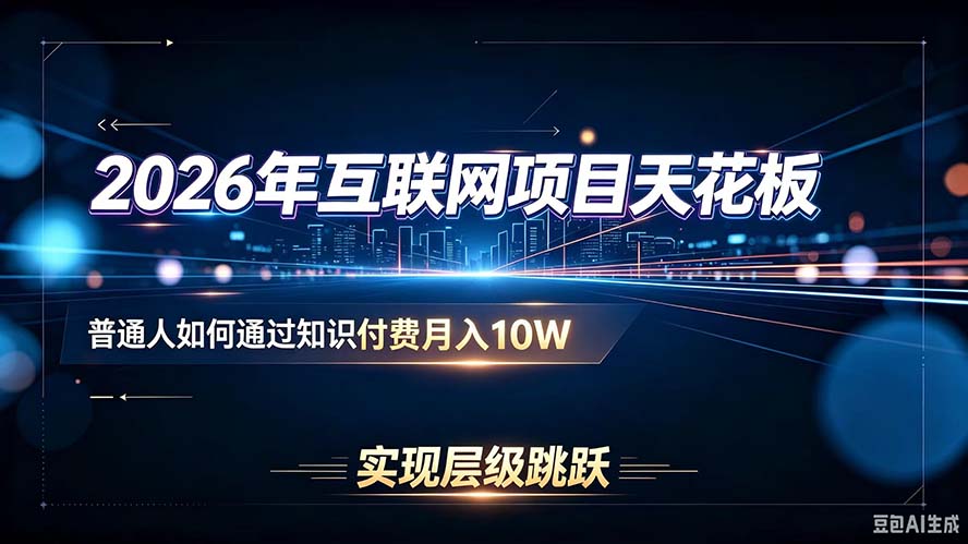 bdf19043f61e8291d3b38114d86d9cc9.jpeg 2026年互联网项目天花板:普通人如何通过知识付费月入10W,实现层级跳跃