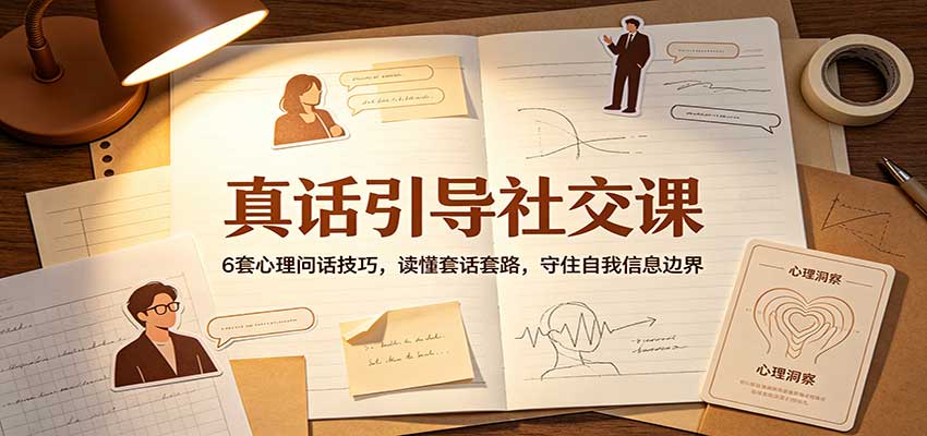 真话引导社交课:6套心理问话技巧,读懂套话套路,守住自我信息边界网赚项目-副业赚钱-互联网创业-资源整合老八网赚资源