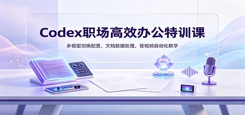 Codex职场高效办公特训课：多模型切换配置，文档数据处理，音视频自动化教学网赚项目-副业赚钱-互联网创业-资源整合老八网赚资源
