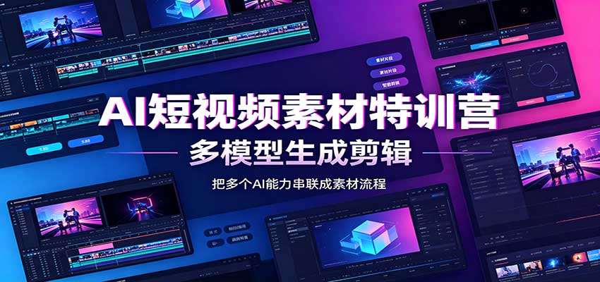 AI短视频素材特训营：Codex本地部署实操，多模型生成剪辑，爆量素材挖掘教学网赚项目-副业赚钱-互联网创业-资源整合老八网赚资源