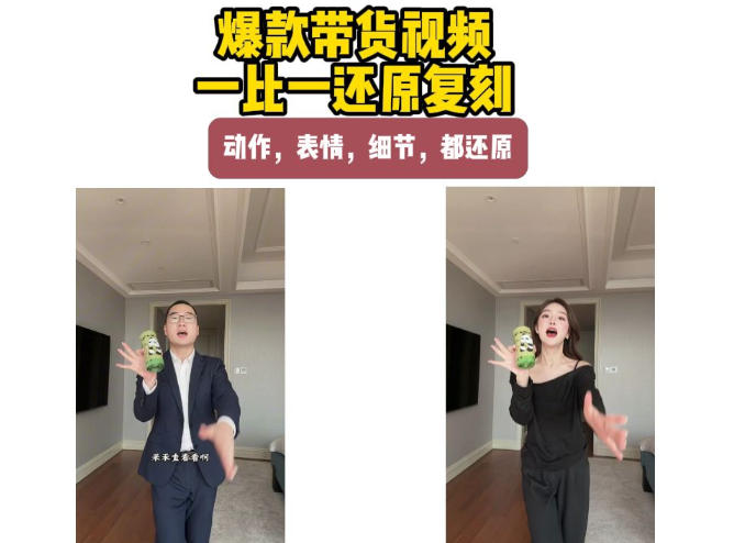 AI带货视频复刻，一比一还原加二创，动作，表情，细节，都还原，新手也能直接套用网赚项目-副业赚钱-互联网创业-资源整合老八网赚资源