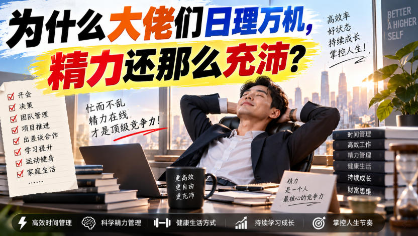 付费文章：为什么大佬们日理万机，精力还那么充沛？网赚项目-副业赚钱-互联网创业-资源整合老八网赚资源