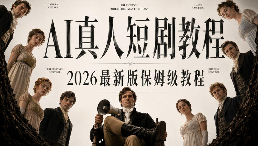 AI真人短剧制作全流程，AI视频大佬专为零基础研制的AI短剧教程，保姆级教程，新手一学就会！网赚项目-副业赚钱-互联网创业-资源整合老八网赚资源