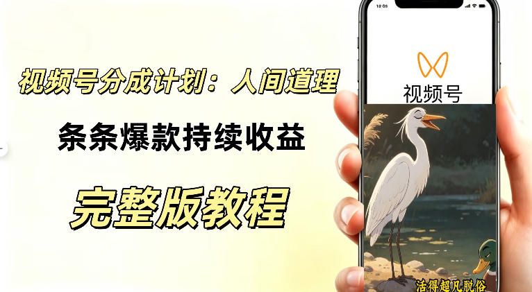 视频号新玩法之AI动漫画风励志视频，不用会画画、不用拍摄，持续化收益，详细拆解网赚项目-副业赚钱-互联网创业-资源整合老八网赚资源