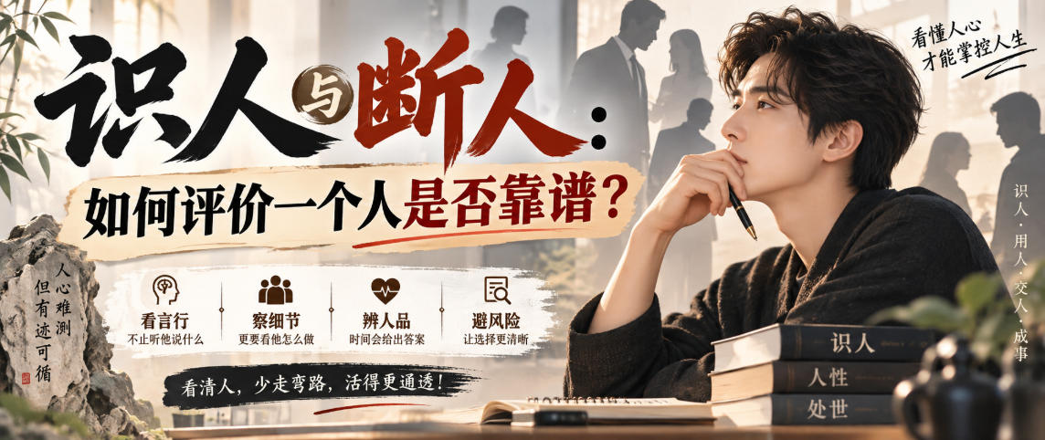 付费文章：识人与断人：如何评价一个人是否靠谱？网赚项目-副业赚钱-互联网创业-资源整合老八网赚资源