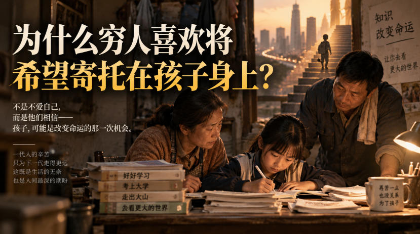 3cc7cace00944ee17339e972376d1883.jpeg 某社群精品文章:为什么穷人喜欢将希望寄托在孩子身上?