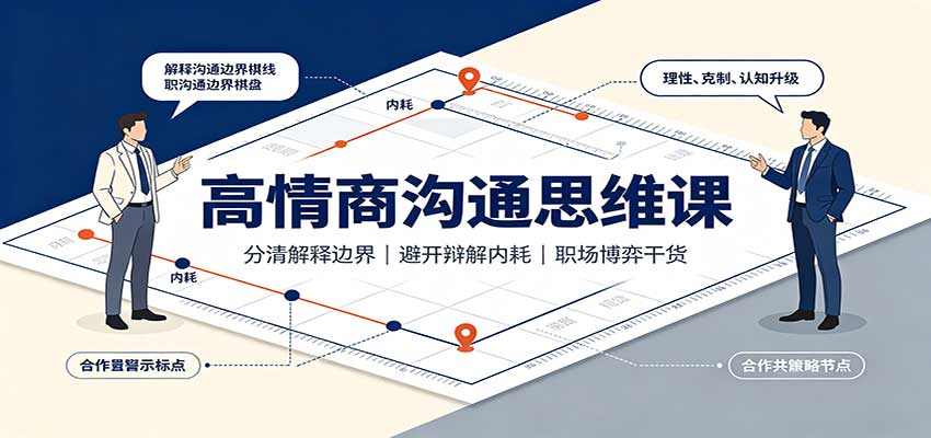 高情商沟通思维课：分清解释边界，避开辩解内耗，职场博弈干货网赚项目-副业赚钱-互联网创业-资源整合老八网赚资源