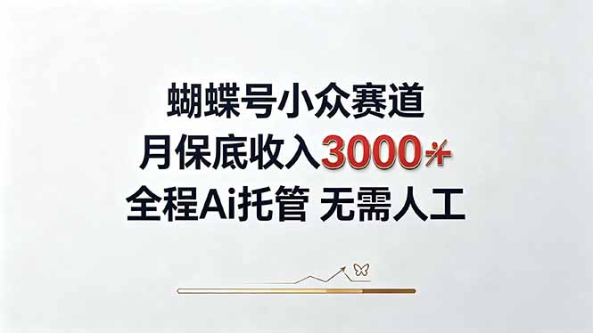 视频号小众领域，月收入3000+， 全程Ai托管操作  新人2天学会！网赚项目-副业赚钱-互联网创业-资源整合老八网赚资源