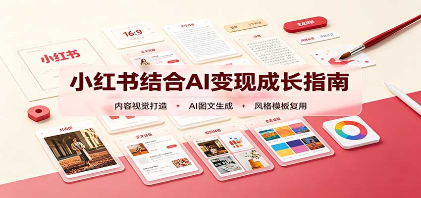 小红书结合AI变现成长指南：账号精准定位，内容视觉打造，搭建可复制流量获客体系网赚项目-副业赚钱-互联网创业-资源整合老八网赚资源
