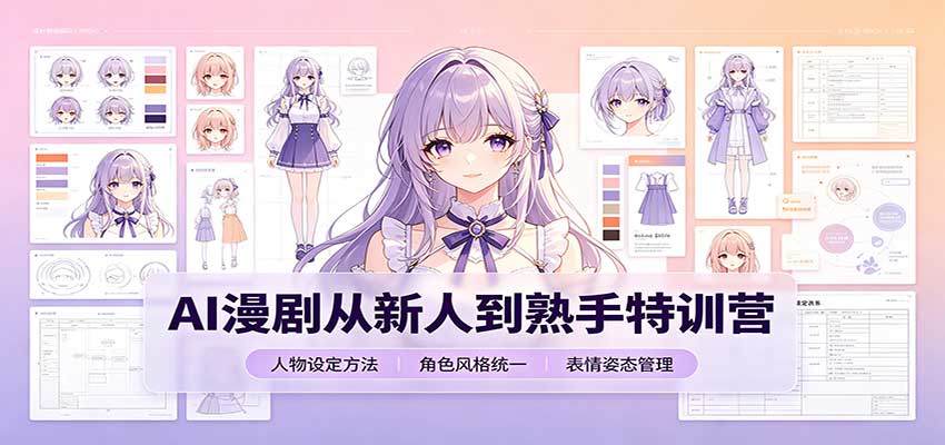 AI漫剧从新人到熟手特训营：剧本分镜创作，提示词模板，人物设定与工具资源网赚项目-副业赚钱-互联网创业-资源整合老八网赚资源
