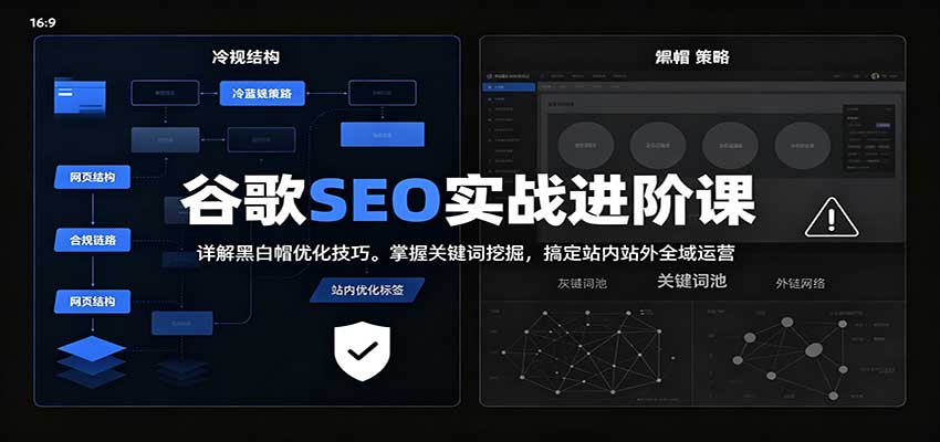 2026谷歌SEO实战进阶课：详解黑白帽优化技巧，掌握关键词挖掘，搞定站内站外全域运营网赚项目-副业赚钱-互联网创业-资源整合老八网赚资源