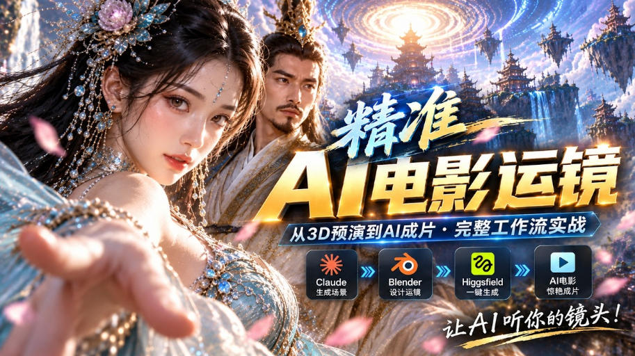 d0f5dc9998fcda84fe178d60dd257e98.jpeg AI视频终于能精准运镜了!Claude+Blender+Higgsfield免费插件实测