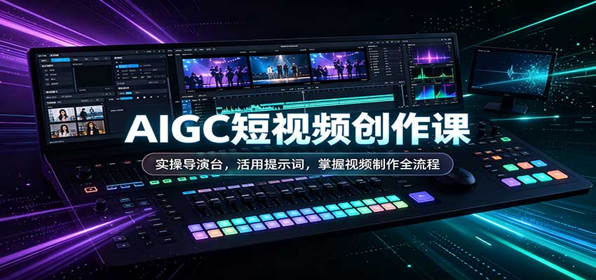 AIGC短视频创作课：实操导演台，活用提示词，掌握视频制作全流程网赚项目-副业赚钱-互联网创业-资源整合老八网赚资源