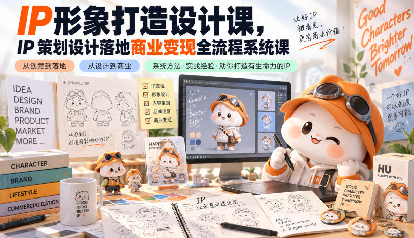 334c42195fd97c489d3303591e64d853.jpeg IP形象打造设计课,IP策划设计落地商业变现全流程系统课