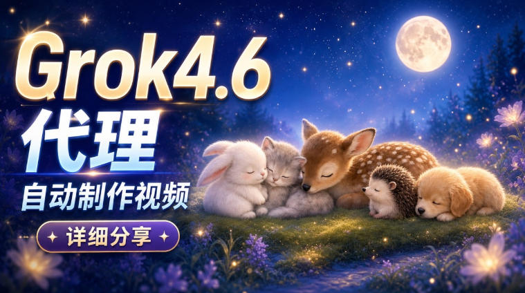 Grok 4.6代理自动制作视频！从提示词到成片全流程详细分享｜AI Agent实操分享网赚项目-副业赚钱-互联网创业-资源整合老八网赚资源