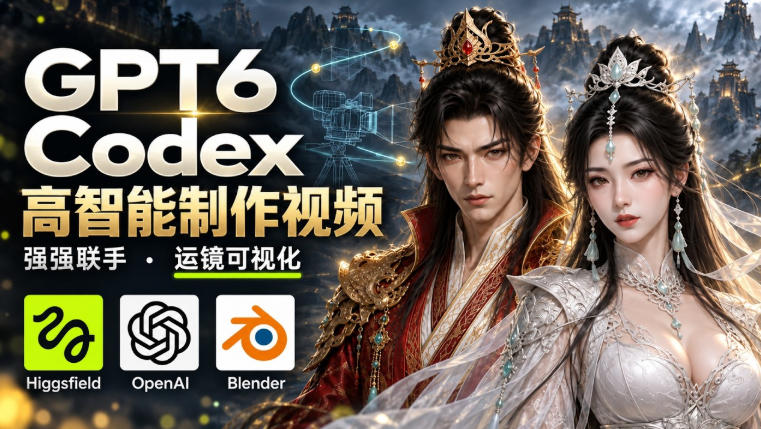 GPT-6 Astra×Codex高智能制作视频！联手Higgsfield，运镜可视化实战网赚项目-副业赚钱-互联网创业-资源整合老八网赚资源
