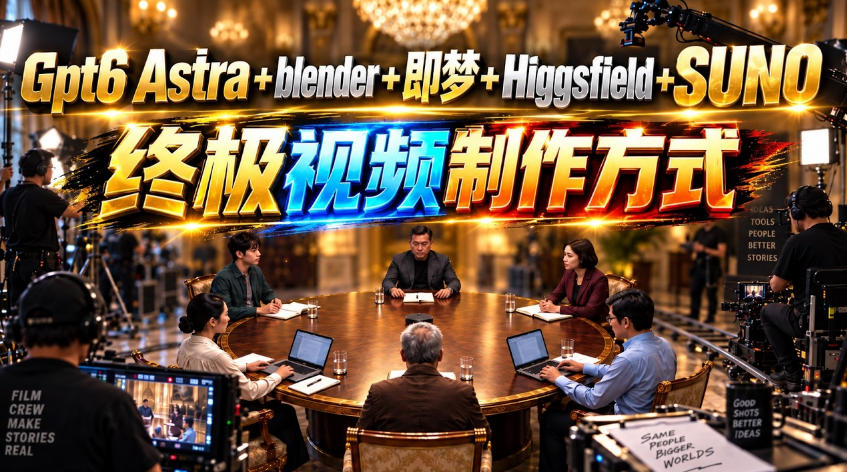 9dc3b7ab8dcac3d404f3e1d003d6d222.jpeg GPT-6 Astra+Blender+即梦+Higgsfield+Suno=终极视频制作方式!