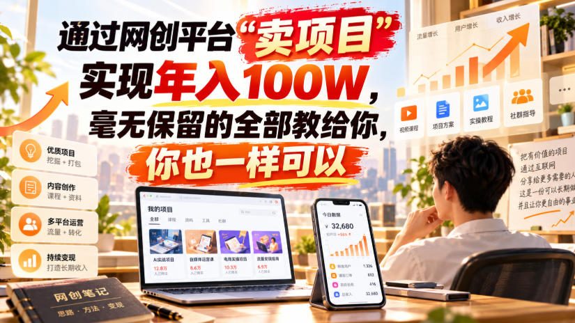 2948d4a9b8e044724f0065cbcbfce6d3.jpeg 通过网创平台“卖项目”实现年入100W,毫无保留的全部教给你,你也一样可以!【揭秘】
