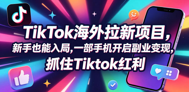 【无水印】Tc联盟TikTok海外拉新项目，新手也能入局，一部手机开启副业变现，抓住Tiktok红利(更新0927)网赚项目-副业赚钱-互联网创业-资源整合老八网赚资源
