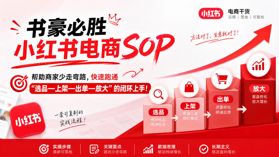 书豪必胜小红书电商sop，帮助商家少走弯路，快速跑通”选品—上架—出单—放大”的闭环(更新9月)网赚项目-副业赚钱-互联网创业-资源整合老八网赚资源