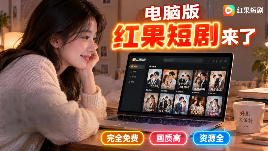 手机看短剧费眼?电脑版红果短剧来了,完全免费、画质高、资源全网赚项目-副业赚钱-互联网创业-资源整合老八网赚资源