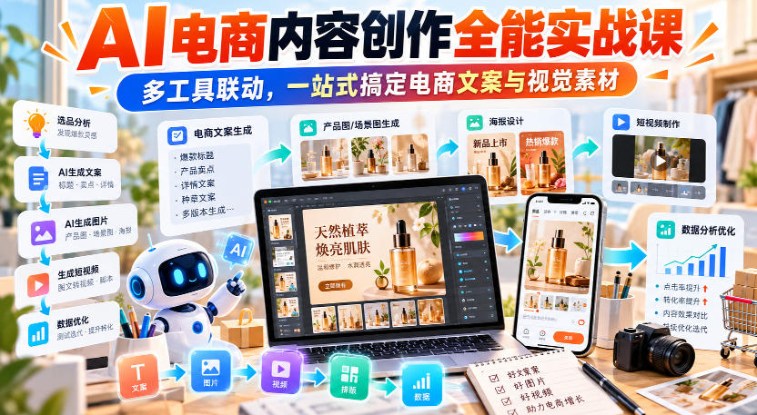 41ef3dfb21d7d28cd04c6b7c78bc19c5.jpeg 【无水印】AI电商内容创作全能实战课|多工具联动,一站式搞定电商文案与视觉素材