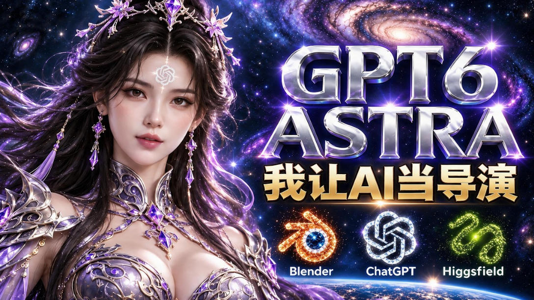 让GPT-6 Astra当导演！Higgsfield和Blender实战打造30秒玄幻精准运镜短片！网赚项目-副业赚钱-互联网创业-资源整合老八网赚资源