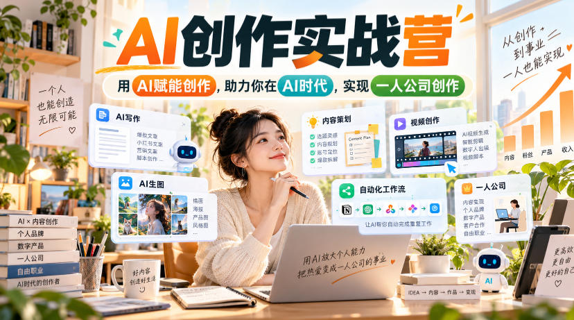 ce488128d6374a872bad7f61916264d4.jpeg AI创作实战营,用AI赋能创作,助力你在AI时代,实现一人公司创作