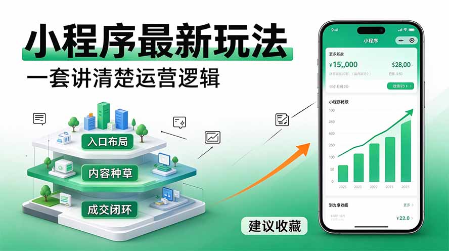 微信小程序最新玩法   四种收益来源，单日收入400+网赚项目-副业赚钱-互联网创业-资源整合老八网赚资源