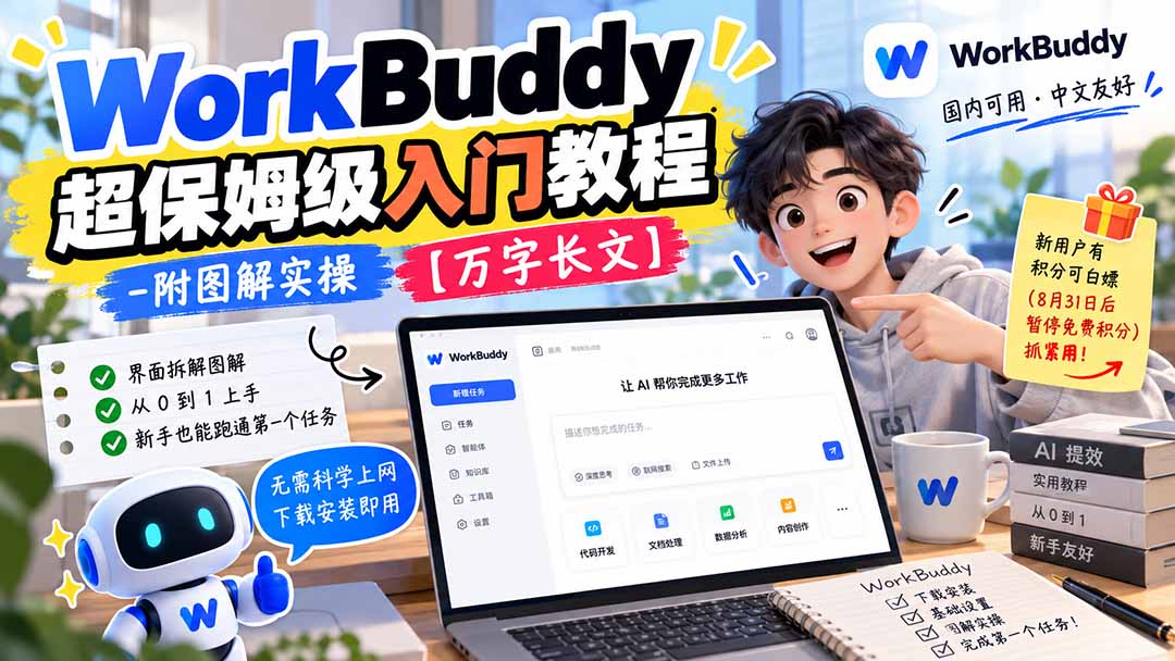 WorkBuddy 超保姆级入门教程-附图解实操 【万字长文】网赚项目-副业赚钱-互联网创业-资源整合老八网赚资源