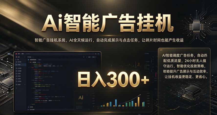 闲置设备别闲置，AI 广告自动化任务，看懂少走弯路网赚项目-副业赚钱-互联网创业-资源整合老八网赚资源