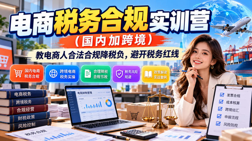 b216042777f219b90ed3ea299f8ebd61.jpeg 电商税务合规实训营(国内加跨境),教电商人合法合规降税负,避开税务红线