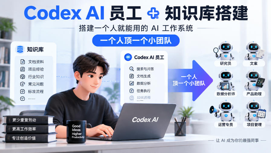 4aa4ddd8c4e07ca9a13b4f8e9853216d.jpeg Codex AI员工+知识库搭建,搭建一个人就能用的AI工作系统,一个人顶一个小团队