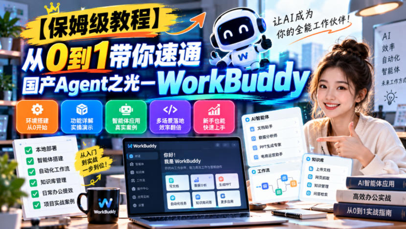 【保姆级教程】从0到1带你速通国产Agent之光—WorkBuddy【文档】网赚项目-副业赚钱-互联网创业-资源整合老八网赚资源