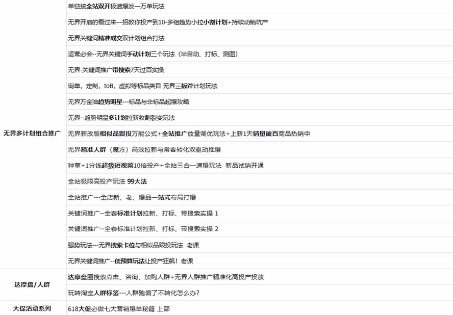 2026淘天开单秘籍PRO实战陪跑课程-更新1012：全套落地运营玩法，一站式解决淘宝流量低、不出单难题