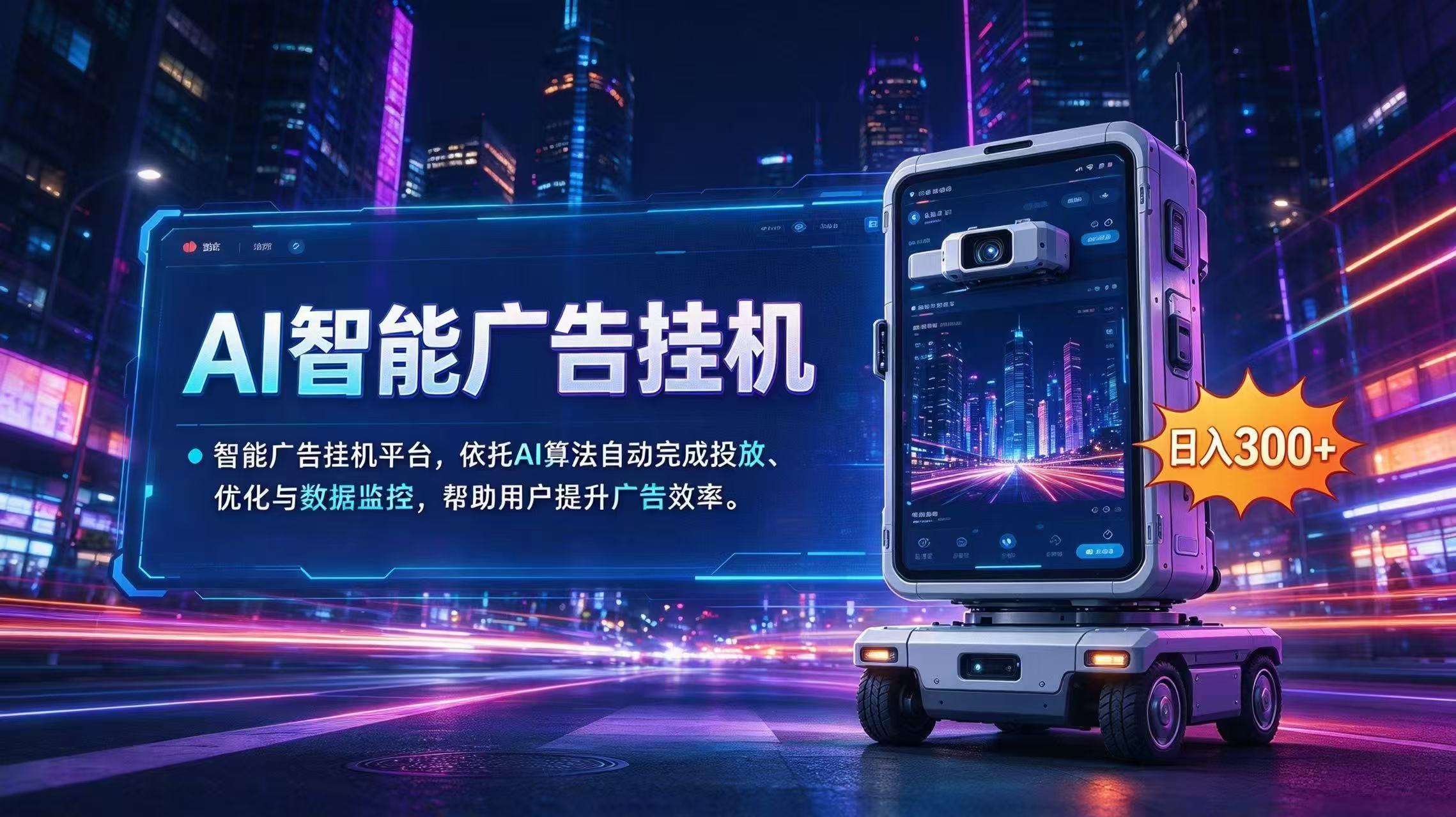 AI 智能广告挂机｜AI 自动运行，轻松托管广告任务网赚项目-副业赚钱-互联网创业-资源整合老八网赚资源