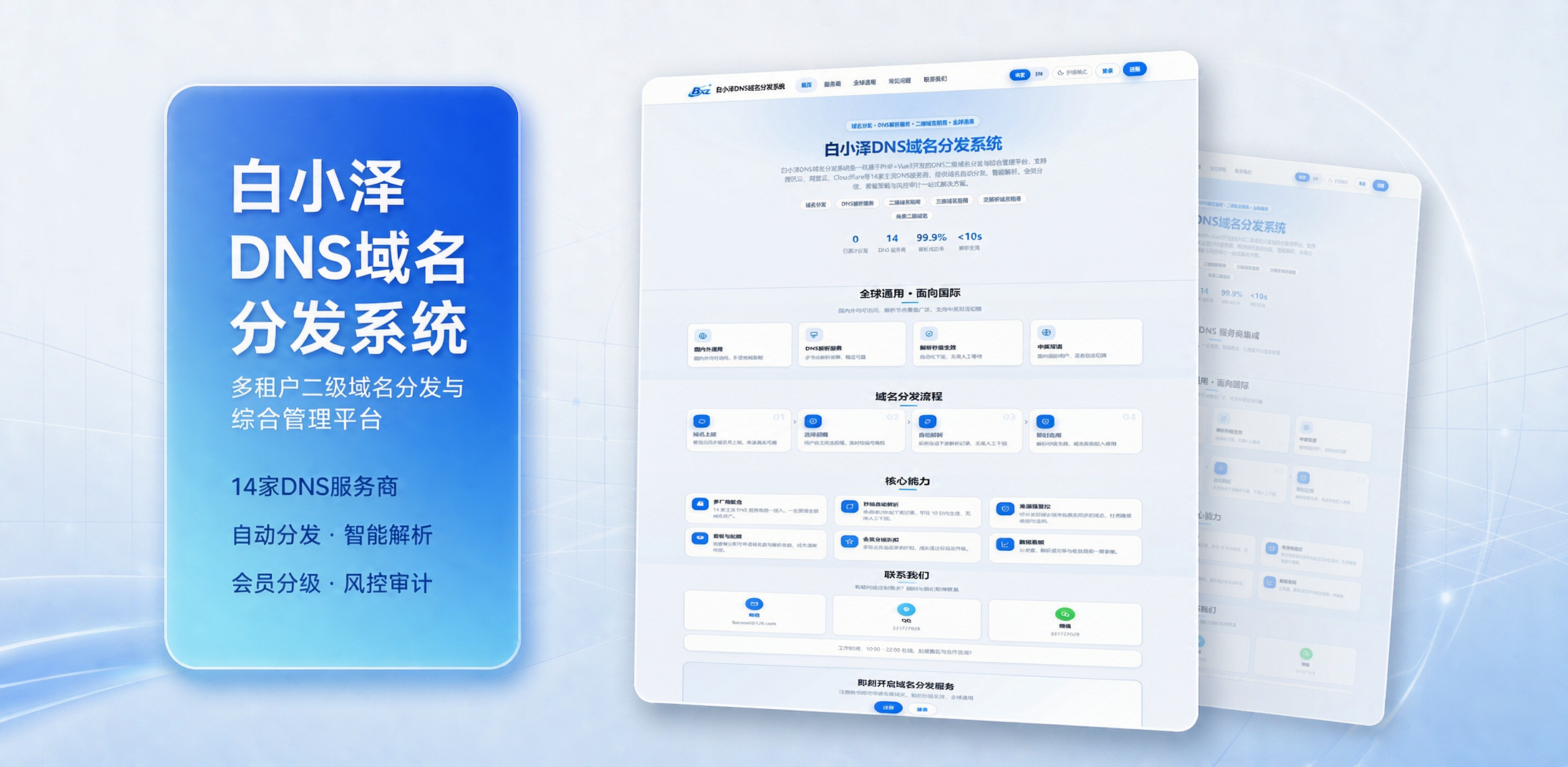 白小泽DNS域名分发系统 公测版 v1.0.0网赚项目-副业赚钱-互联网创业-资源整合老八网赚资源