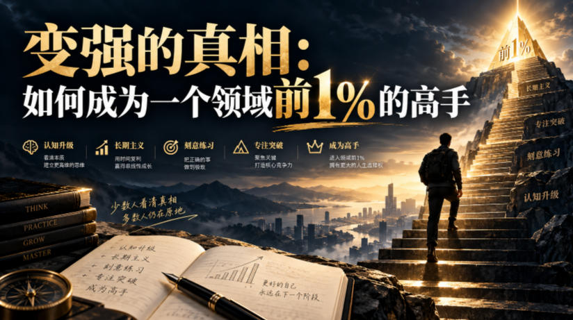 87a465fbbfd7fbc224e82a825c7fe0c1.jpeg 付费文章:变强的真相:如何成为一个领域前1%的高手