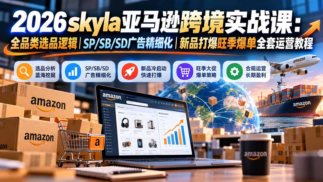 dfde4958aaf85d0efcb074315507b397.jpeg skyla亚马逊跨境实战课-更新1019:全品类选品逻辑|SP/SB/SD广告精细化|新品打爆旺季爆单全套运营教程
