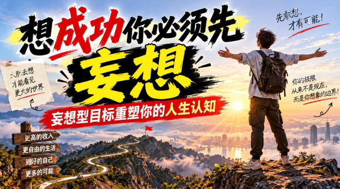 付费文章：想成功你必须先妄想，妄想型目标重塑你的人生认知网赚项目-副业赚钱-互联网创业-资源整合老八网赚资源