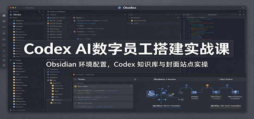 Codex AI数字员工搭建实战课：Obsidian 环境配置，Codex 知识库与封面站点实操网赚项目-副业赚钱-互联网创业-资源整合老八网赚资源