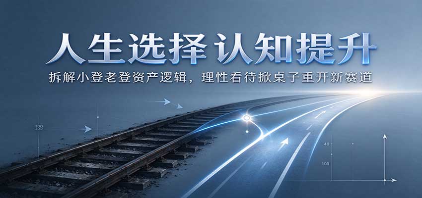 人生选择认知提升：拆解小登老登资产逻辑，理性看待掀桌子重开新赛道网赚项目-副业赚钱-互联网创业-资源整合老八网赚资源
