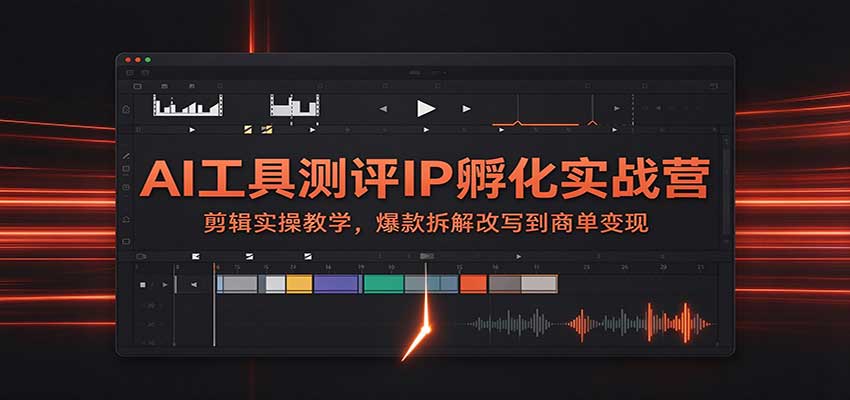 AI工具测评IP孵化实战营：剪辑实操教学，爆款拆解改写到商单变现网赚项目-副业赚钱-互联网创业-资源整合老八网赚资源