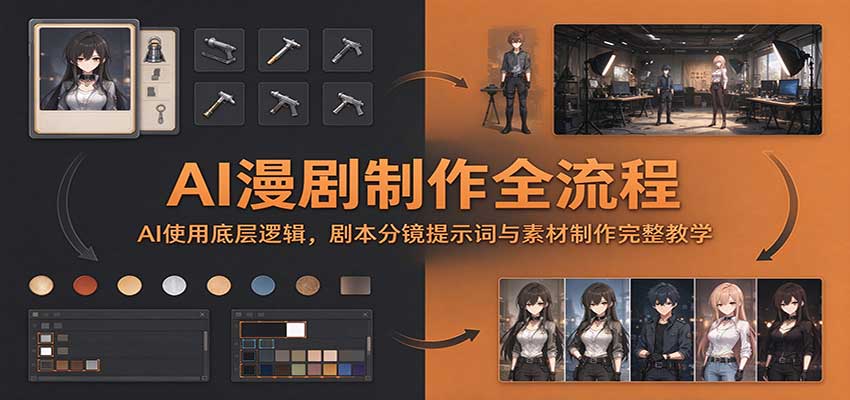 AI漫剧制作全流程：AI使用底层逻辑，剧本分镜提示词与素材制作完整教学网赚项目-副业赚钱-互联网创业-资源整合老八网赚资源
