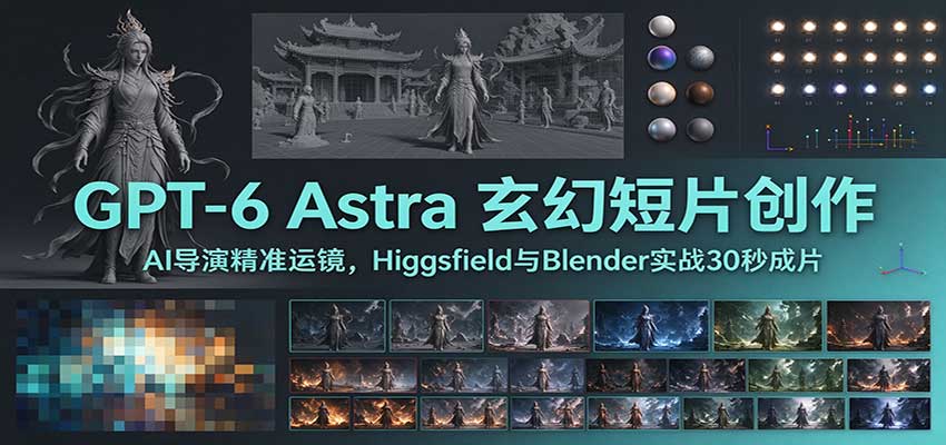 GPT-6 Astra 玄幻短片创作：AI导演精准运镜，Higgsfield与Blender实战30秒成片网赚项目-副业赚钱-互联网创业-资源整合老八网赚资源