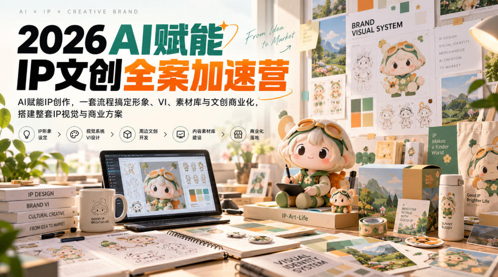 6a1fa4fb0ae157236fc6d2cb8acd3dc8.jpeg 2026AI赋能ip文创全案加速营,AI赋能IP创作,一套流程搞定形象、VI、素材库与文创商业化,搭建整套IP视觉与商业方案