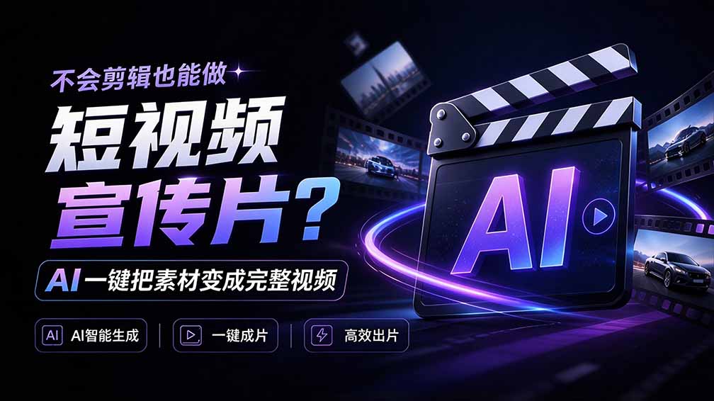 我跪下来了！不会剪辑也能做短视频宣传片？ AI 一键把素材变成完整视频，真是神奇，OpenFilm 超省事网赚项目-副业赚钱-互联网创业-资源整合老八网赚资源