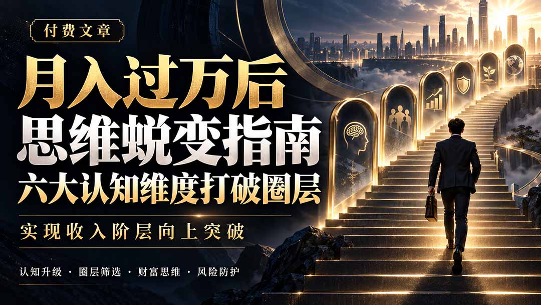 付费文章：月入过万后思维蜕变指南，六大认知维度打破圈层，实现收入阶层向上突破