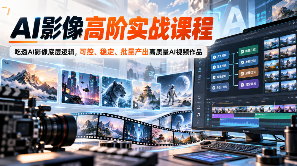 AI影像高阶实战课程，吃透AI影像底层逻辑，可控、稳定、批量产出高质量AI视频作品网赚项目-副业赚钱-互联网创业-资源整合老八网赚资源