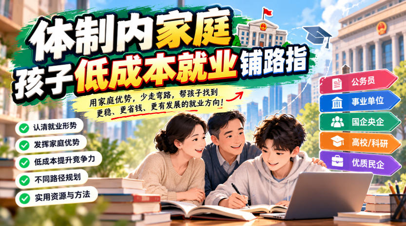 某公众号付费文章：体制内家庭，孩子低成本就业铺路指网赚项目-副业赚钱-互联网创业-资源整合老八网赚资源